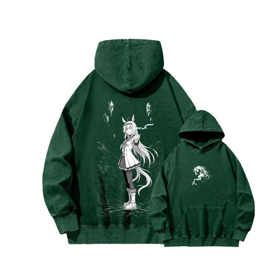 Oguri Cap Unisex Washed Hoodie 2601003389
