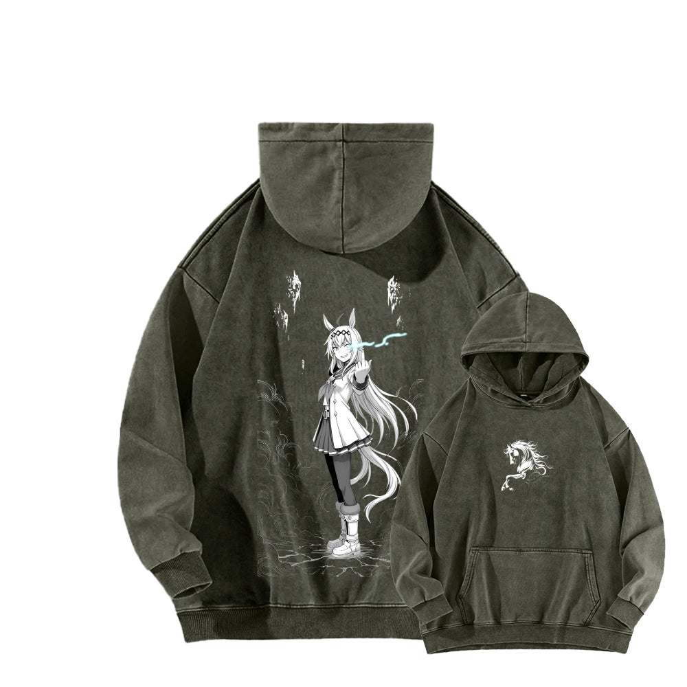 Oguri Cap Unisex Washed Hoodie 2601003389