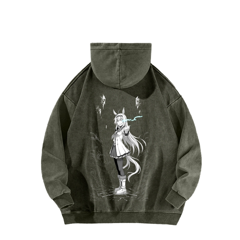Oguri Cap Unisex Washed Hoodie 2601003389