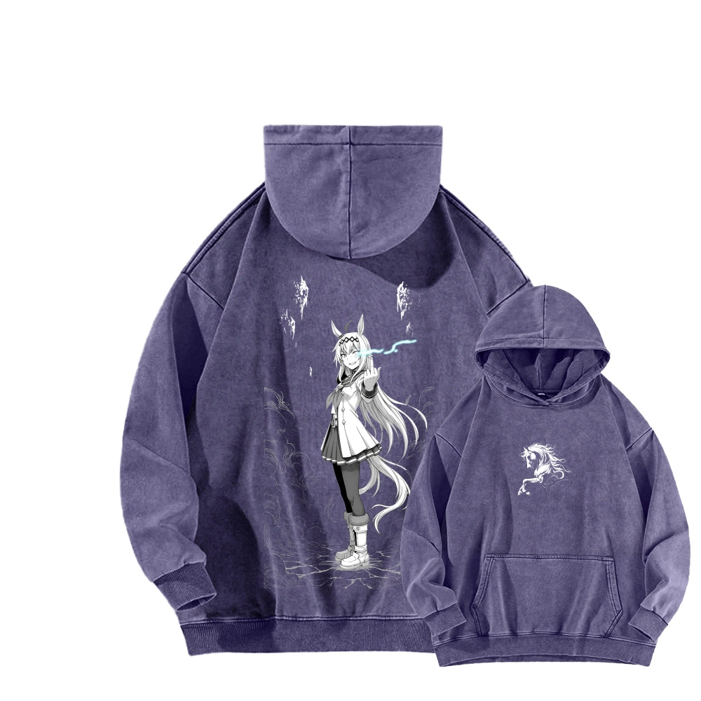 Oguri Cap Unisex Washed Hoodie 2601003389