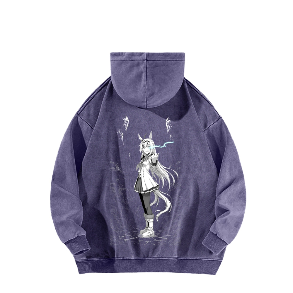 Oguri Cap Unisex Washed Hoodie 2601003389