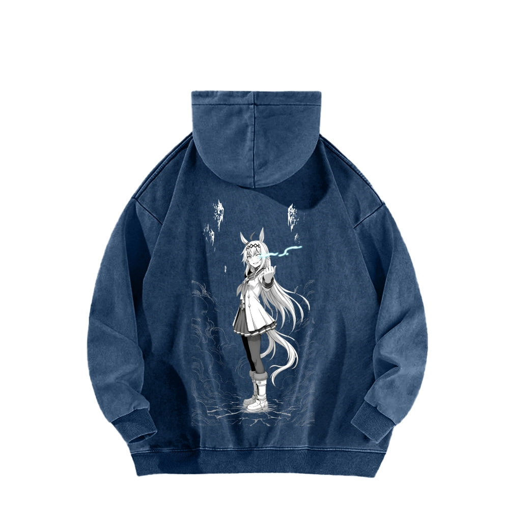 Oguri Cap Unisex Washed Hoodie 2601003389
