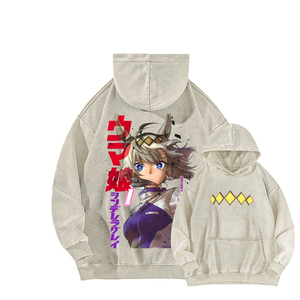 Oguri Cap Unisex Washed Hoodie 2601003607