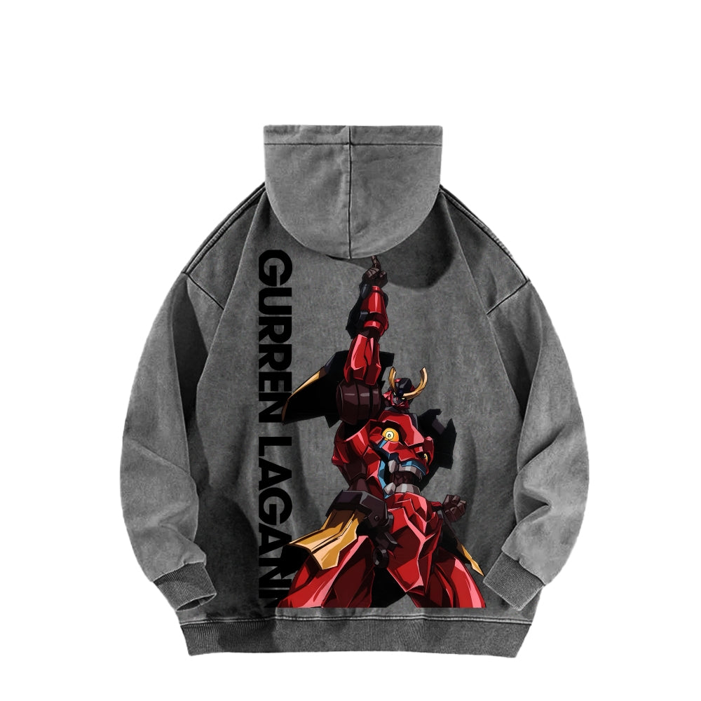 Gurren lagann Tengen Toppa Unisex Washed Hoodie 2601005674