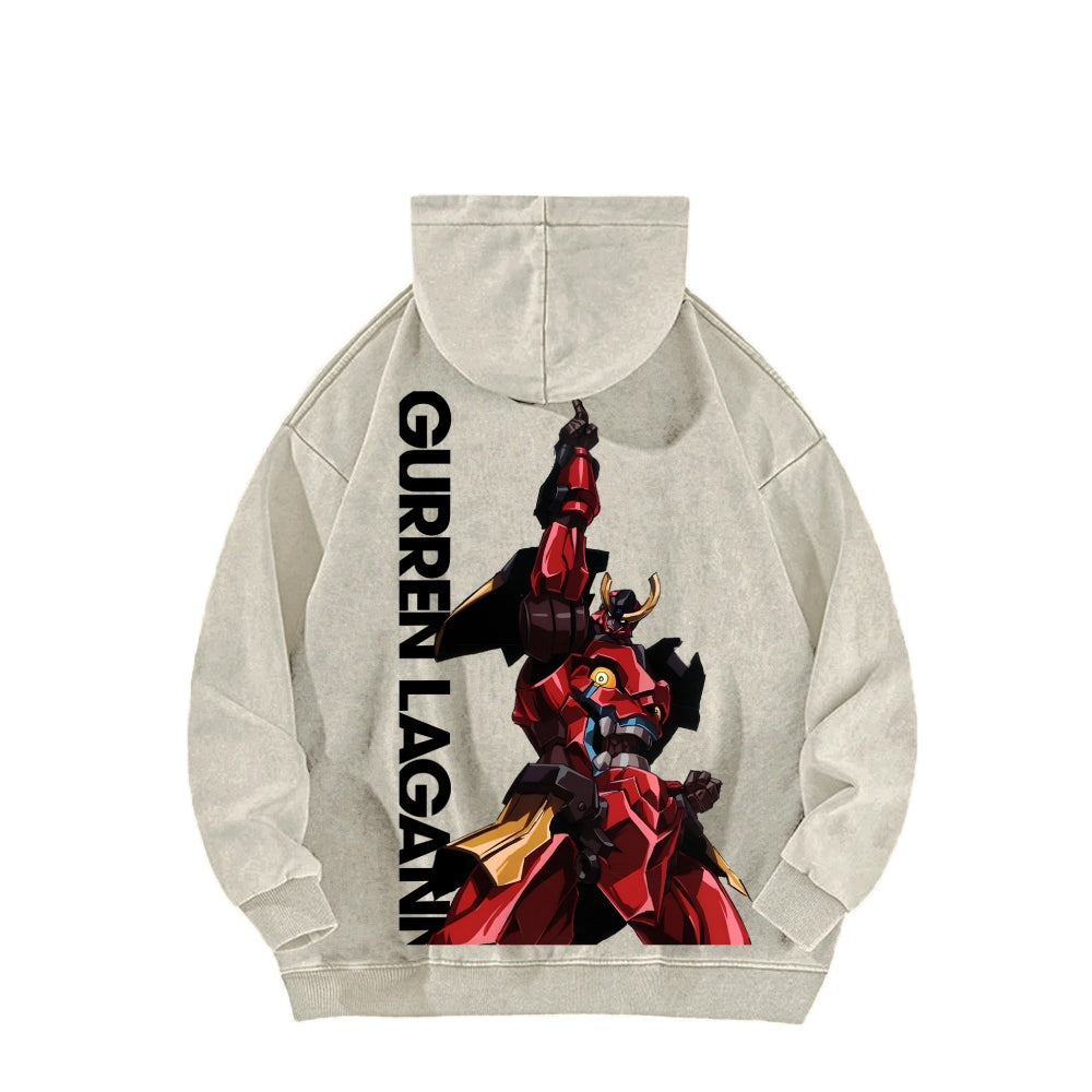 Gurren lagann Tengen Toppa Unisex Washed Hoodie 2601005674