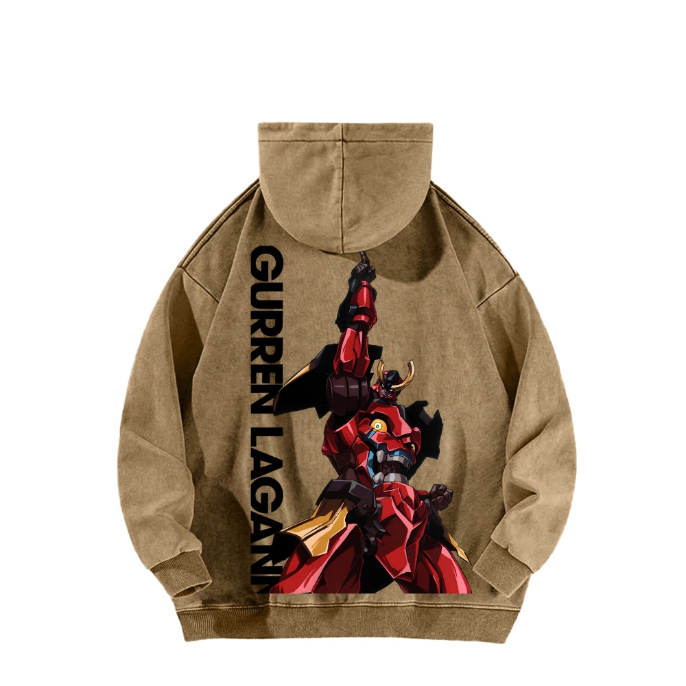 Gurren lagann Tengen Toppa Unisex Washed Hoodie 2601005674