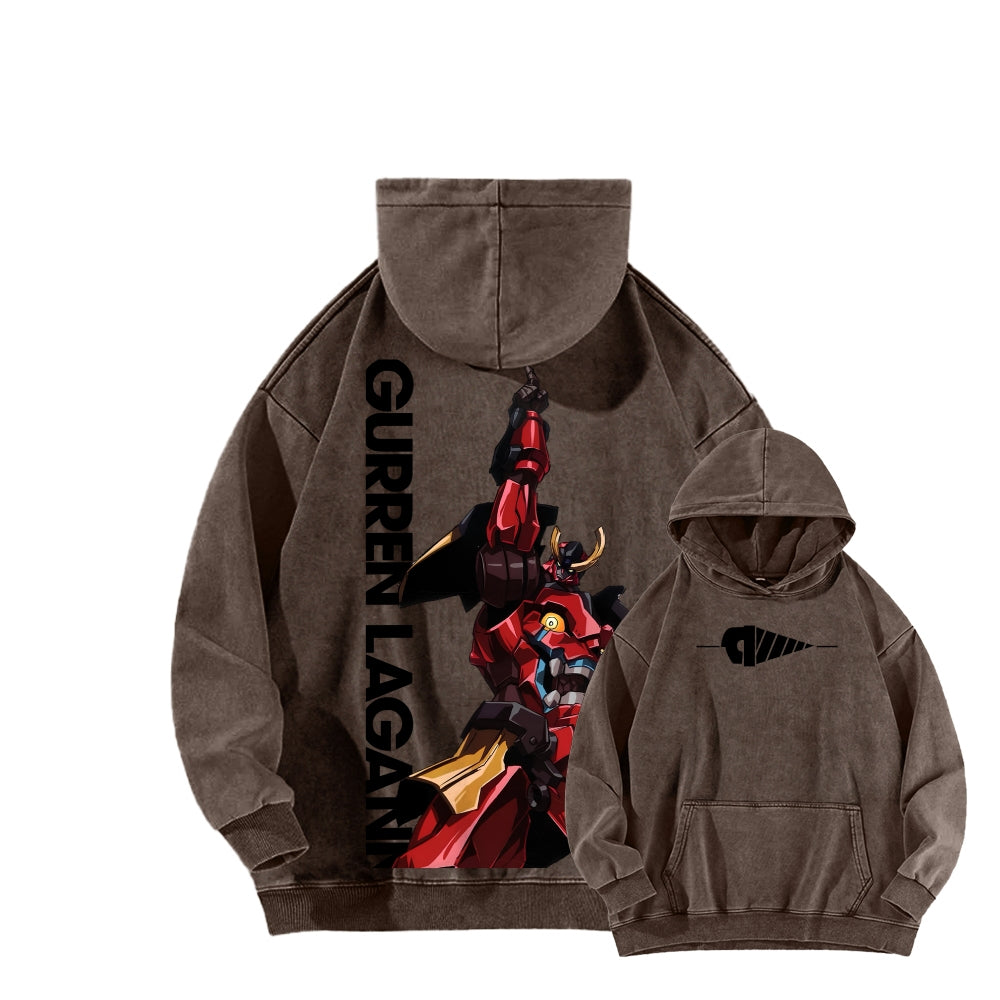 Gurren lagann Tengen Toppa Unisex Washed Hoodie 2601005674