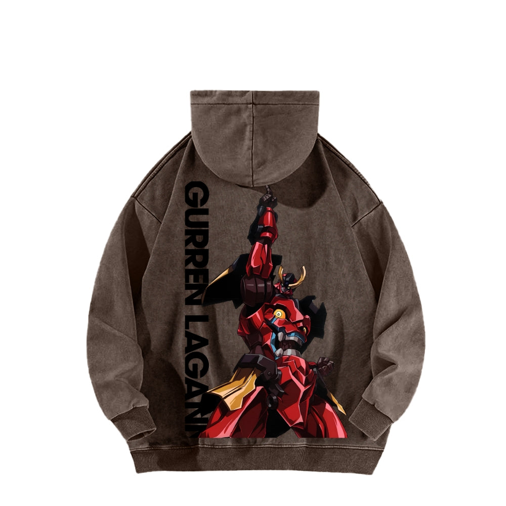Gurren lagann Tengen Toppa Unisex Washed Hoodie 2601005674