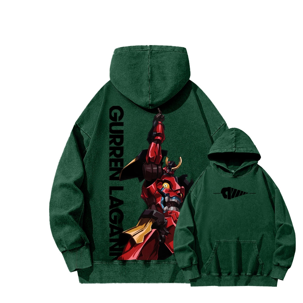 Gurren lagann Tengen Toppa Unisex Washed Hoodie 2601005674