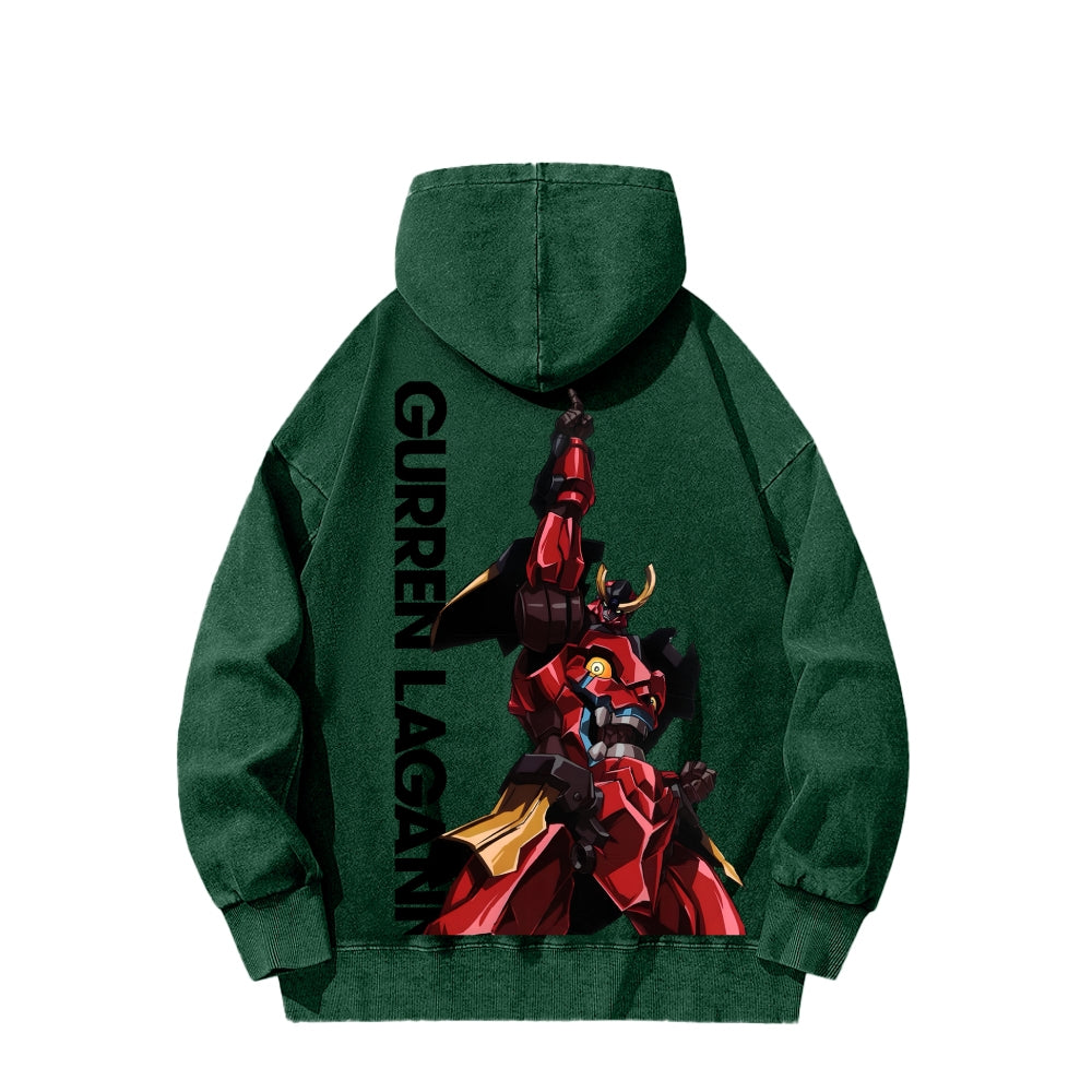 Gurren lagann Tengen Toppa Unisex Washed Hoodie 2601005674