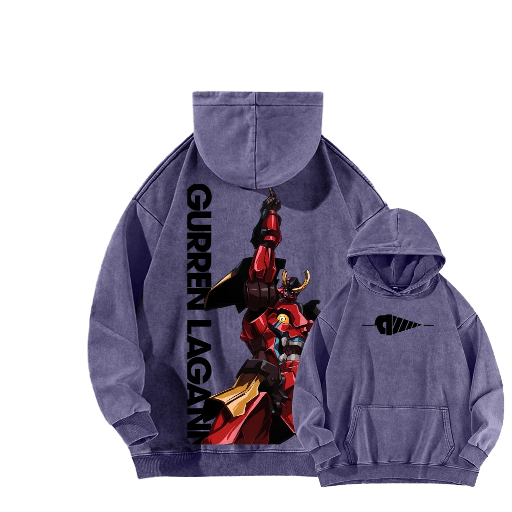 Gurren lagann Tengen Toppa Unisex Washed Hoodie 2601005674