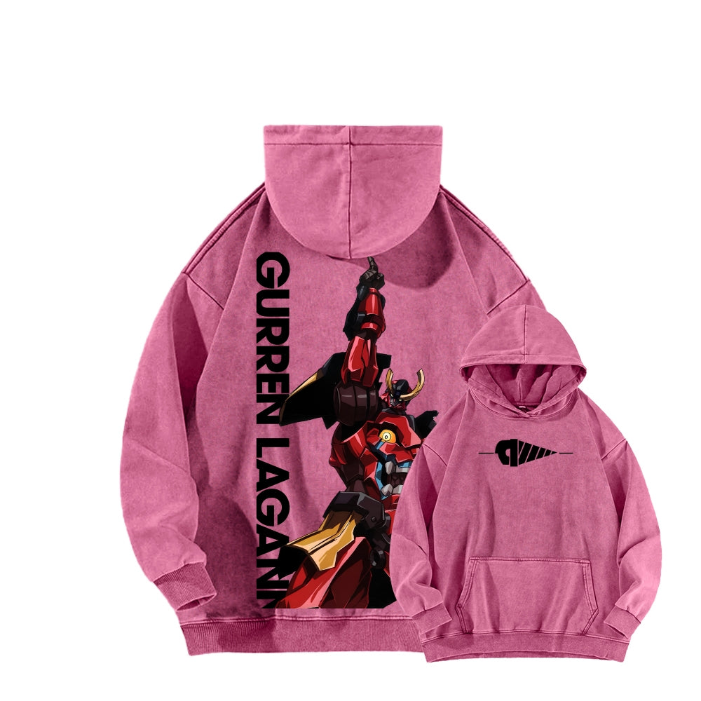Gurren lagann Tengen Toppa Unisex Washed Hoodie 2601005674