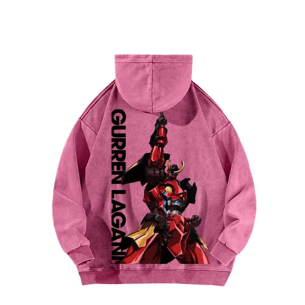 Gurren lagann Tengen Toppa Unisex Washed Hoodie 2601005674