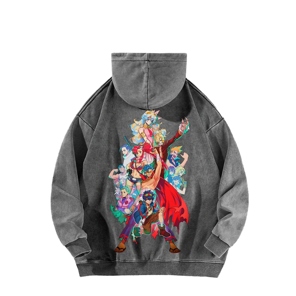 Gurren lagann Tengen Toppa Unisex Washed Hoodie 2601005692