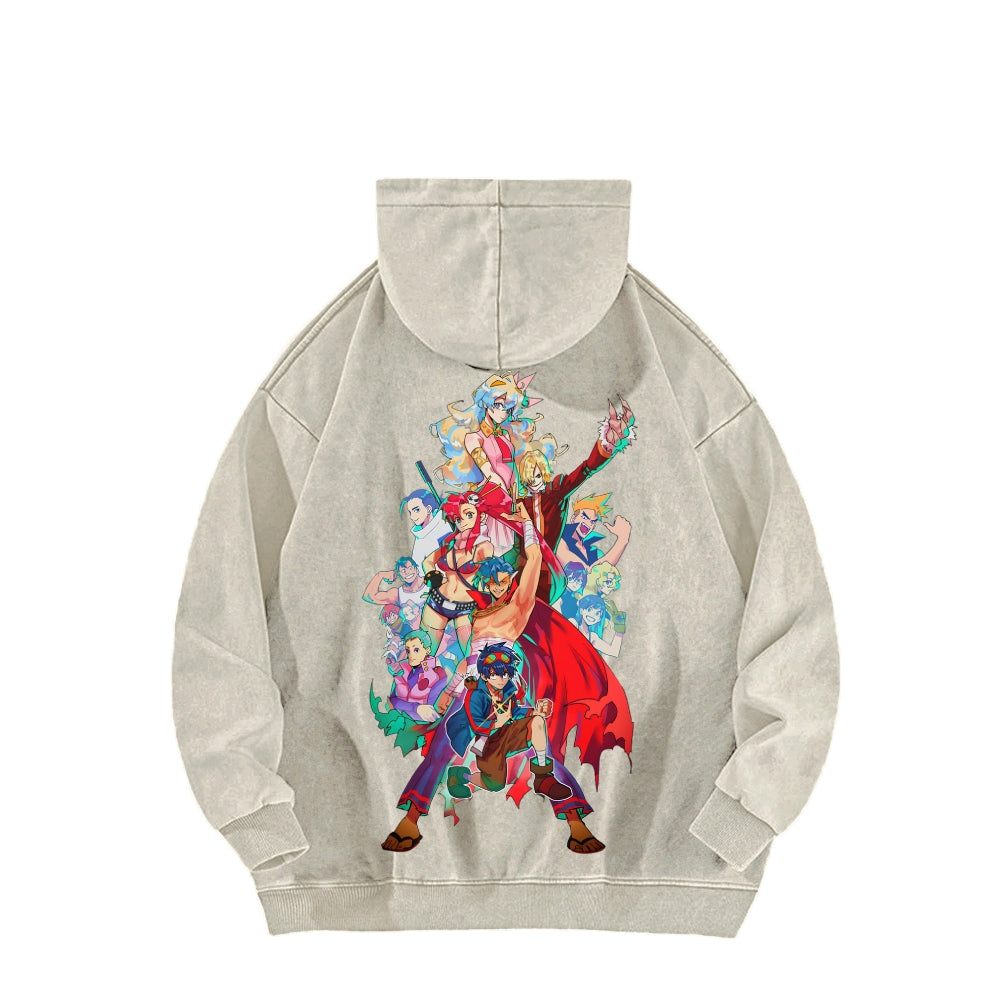 Gurren lagann Tengen Toppa Unisex Washed Hoodie 2601005692