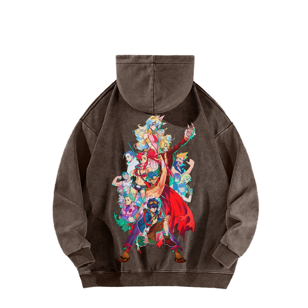 Gurren lagann Tengen Toppa Unisex Washed Hoodie 2601005692