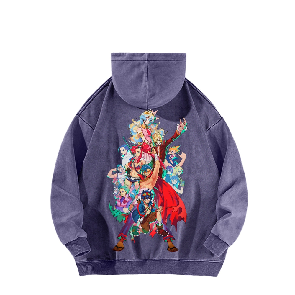 Gurren lagann Tengen Toppa Unisex Washed Hoodie 2601005692