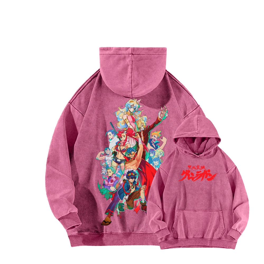 Gurren lagann Tengen Toppa Unisex Washed Hoodie 2601005692
