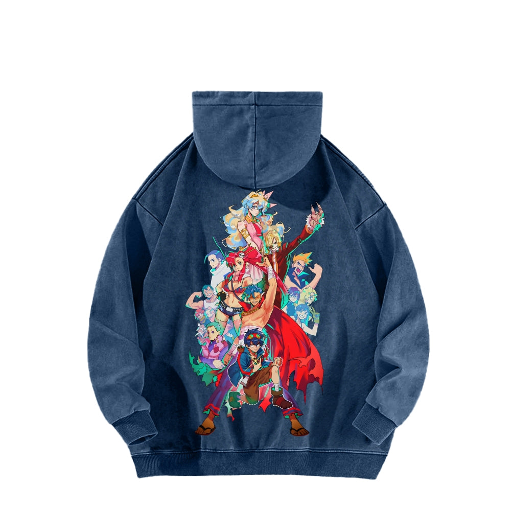 Gurren lagann Tengen Toppa Unisex Washed Hoodie 2601005692