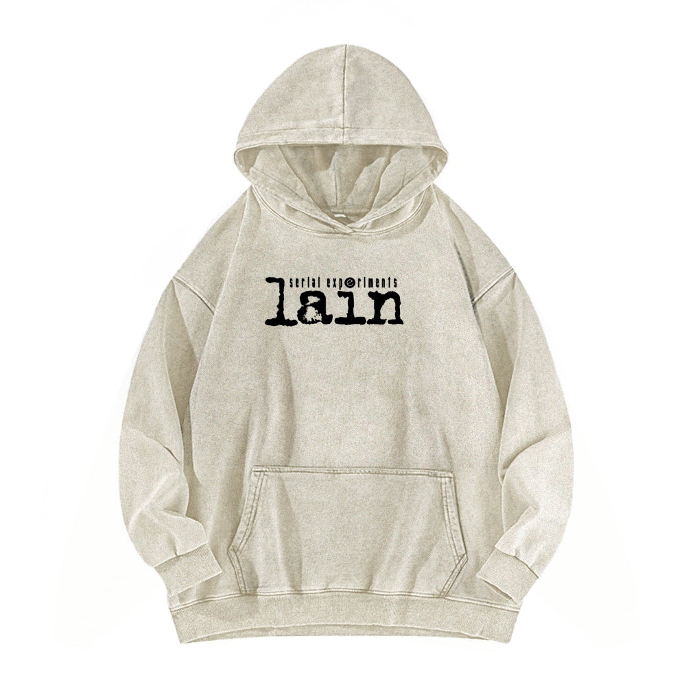 Serial Experiments Lain Unisex Washed Hoodie 2601006191