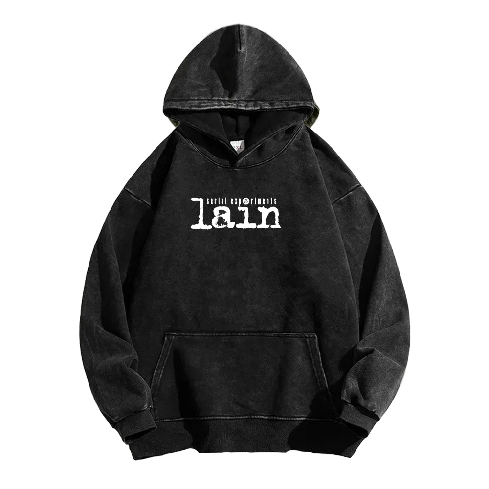 Serial Experiments Lain Unisex Washed Hoodie 2601006191