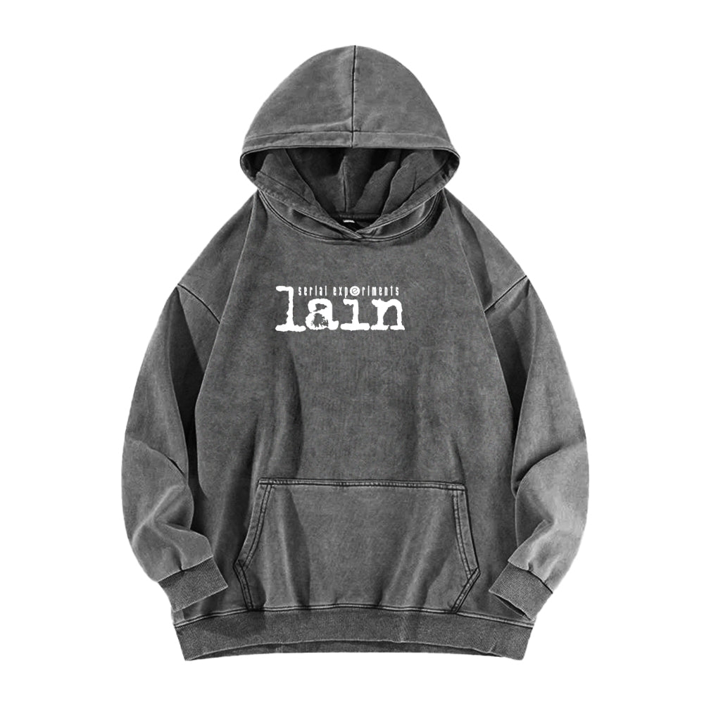 Serial Experiments Lain Unisex Washed Hoodie 2601006191