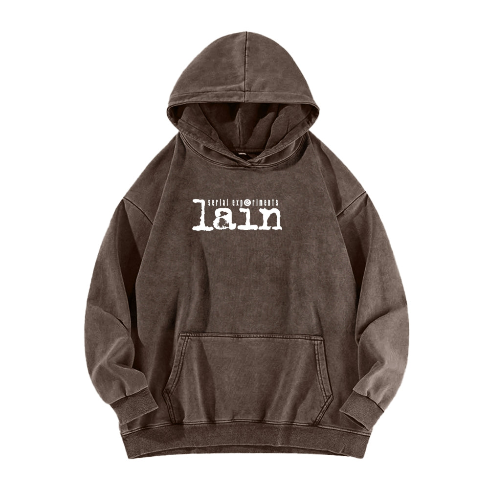 Serial Experiments Lain Unisex Washed Hoodie 2601006191