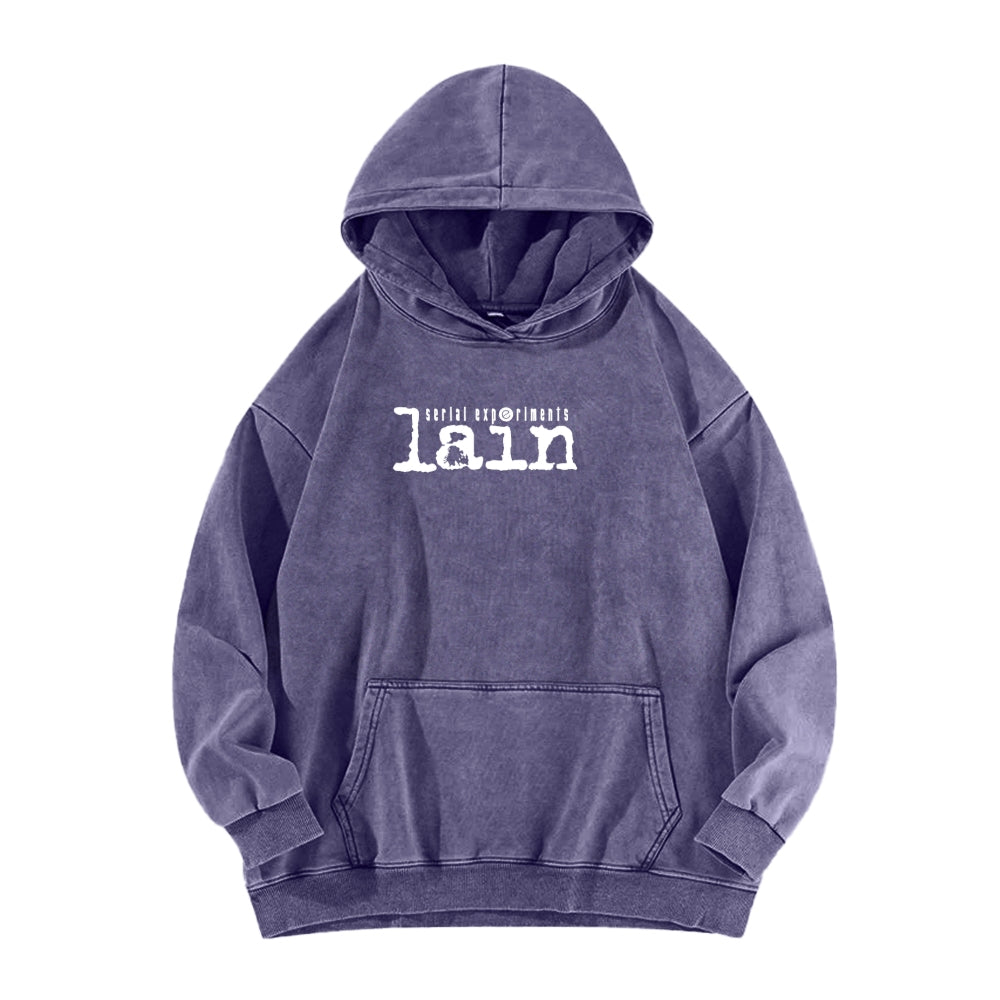 Serial Experiments Lain Unisex Washed Hoodie 2601006191