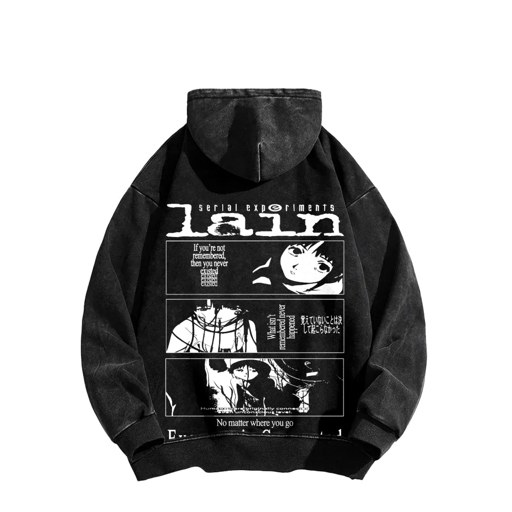 Serial Experiments Lain Unisex Washed Hoodie 2601006211