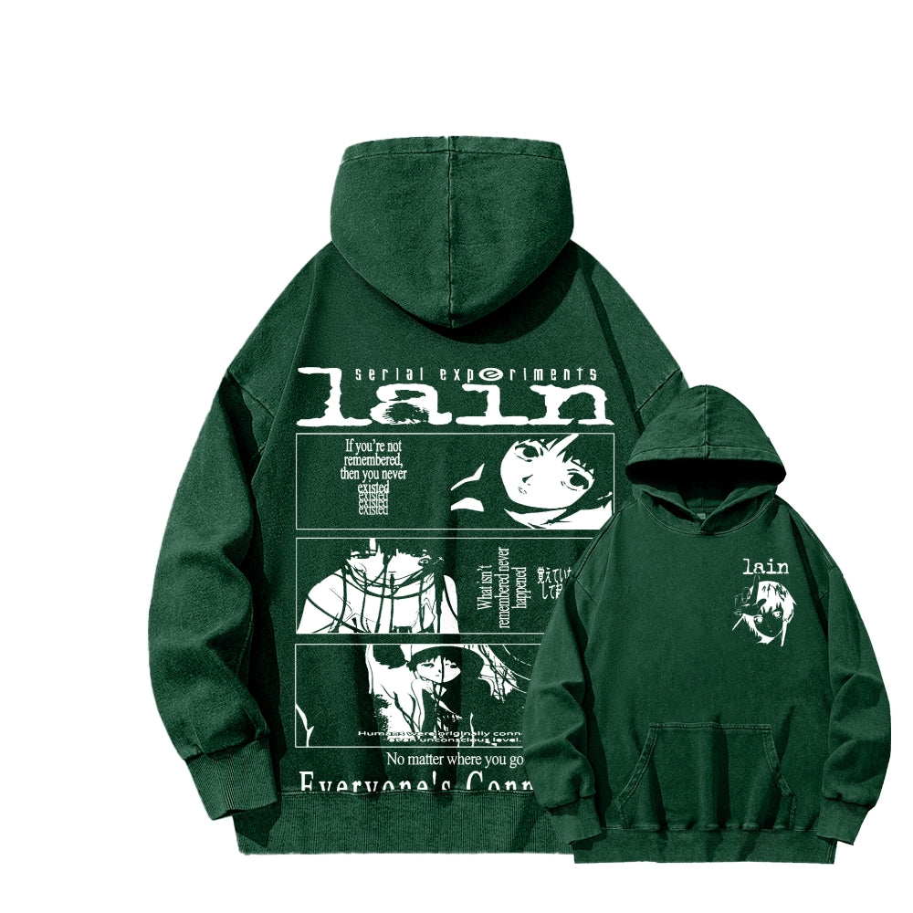 Serial Experiments Lain Unisex Washed Hoodie 2601006211