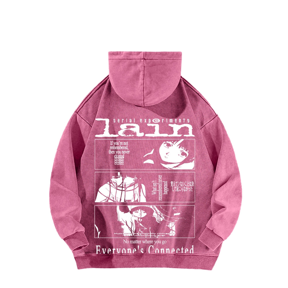 Serial Experiments Lain Unisex Washed Hoodie 2601006211