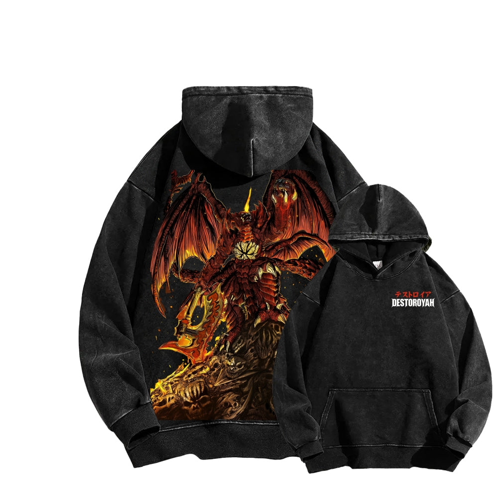 Godzilla Unisex Washed Hoodie 2601006877