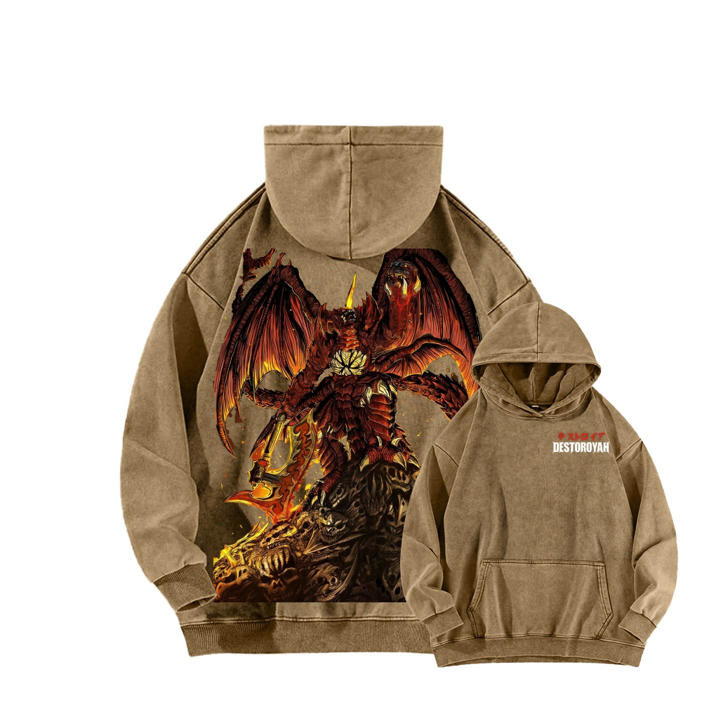 Godzilla Unisex Washed Hoodie 2601006877