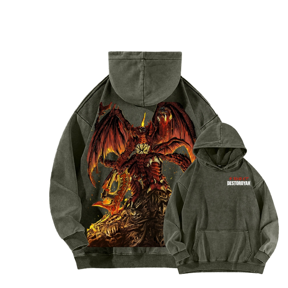 Godzilla Unisex Washed Hoodie 2601006877