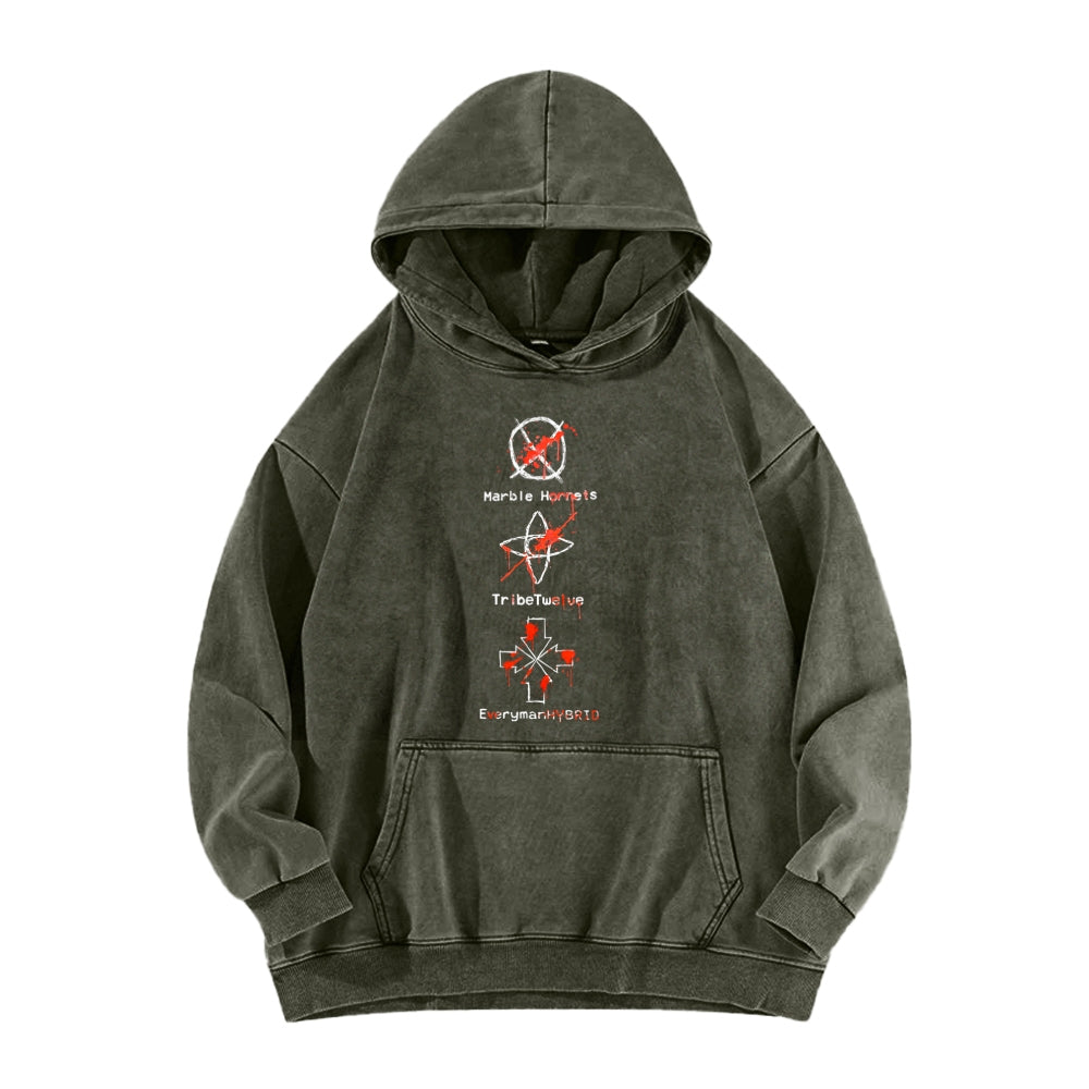 Marble Hornets Unisex Washed Hoodie 2601009332