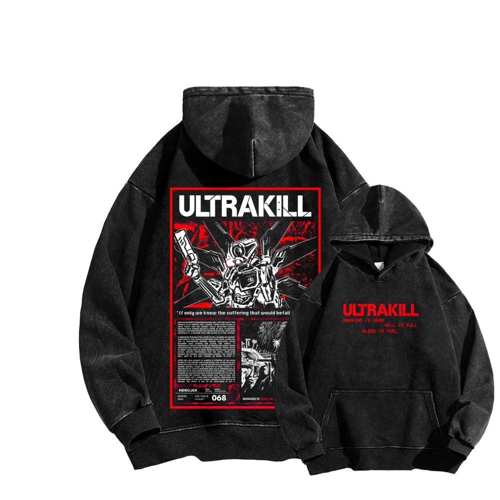 Ultrakill Unisex Washed Hoodie 2601009542