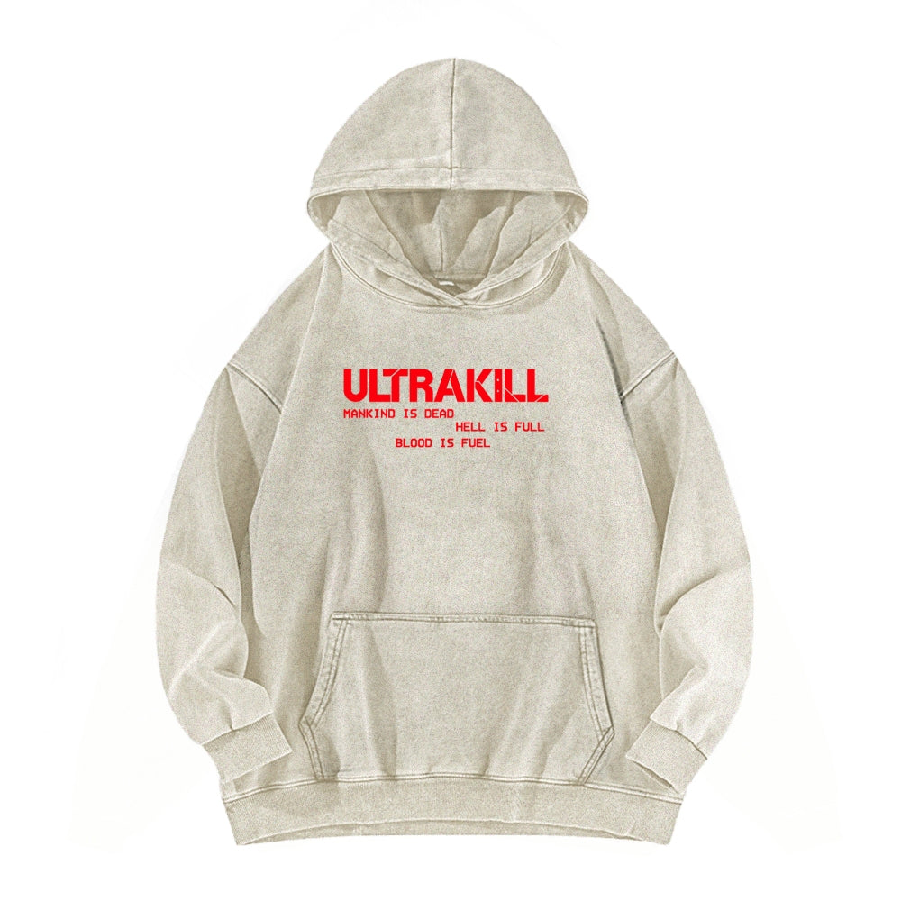 Ultrakill Unisex Washed Hoodie 2601009542