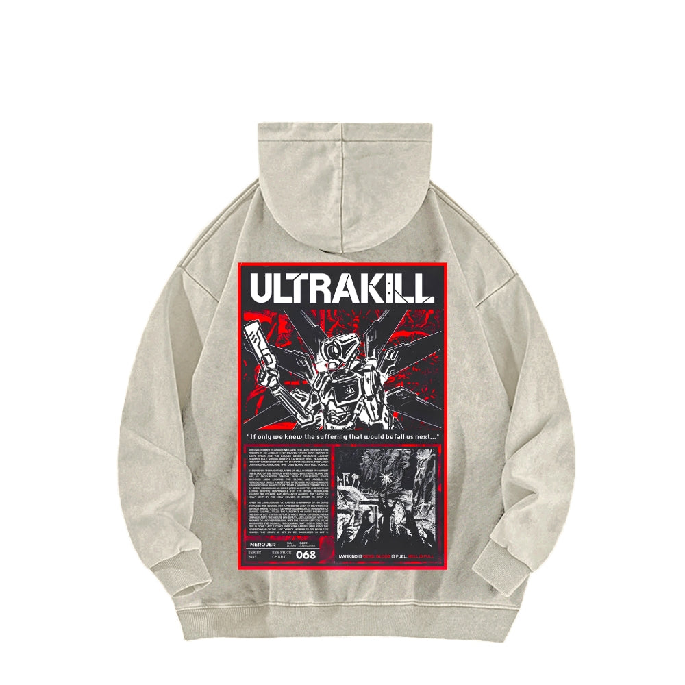 Ultrakill Unisex Washed Hoodie 2601009542