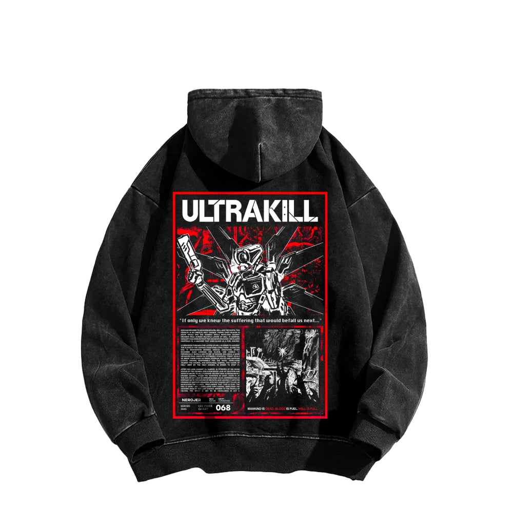 Ultrakill Unisex Washed Hoodie 2601009542