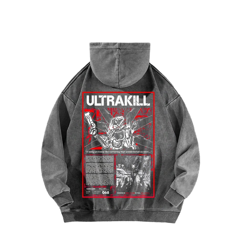 Ultrakill Unisex Washed Hoodie 2601009542