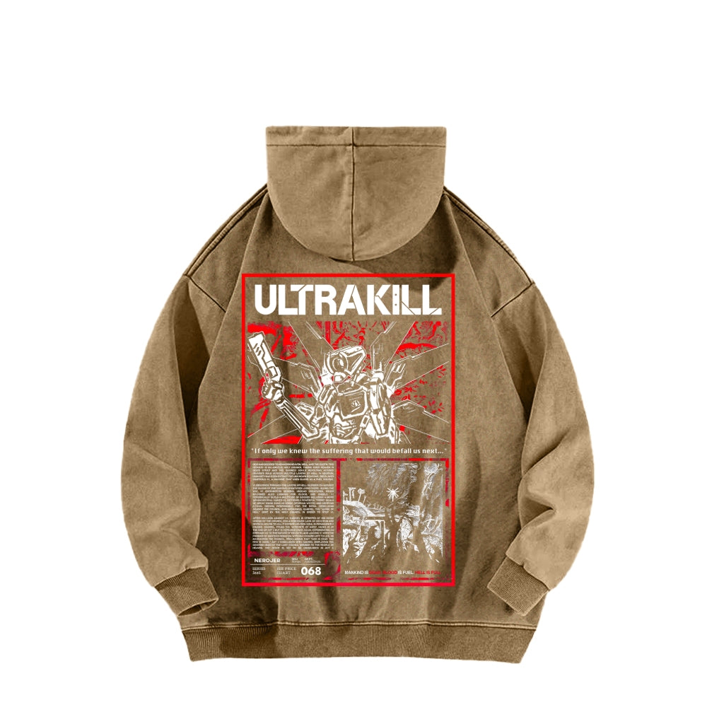 Ultrakill Unisex Washed Hoodie 2601009542