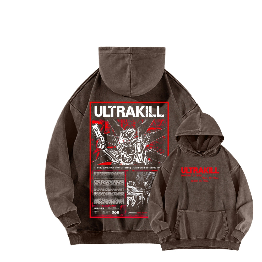 Ultrakill Unisex Washed Hoodie 2601009542
