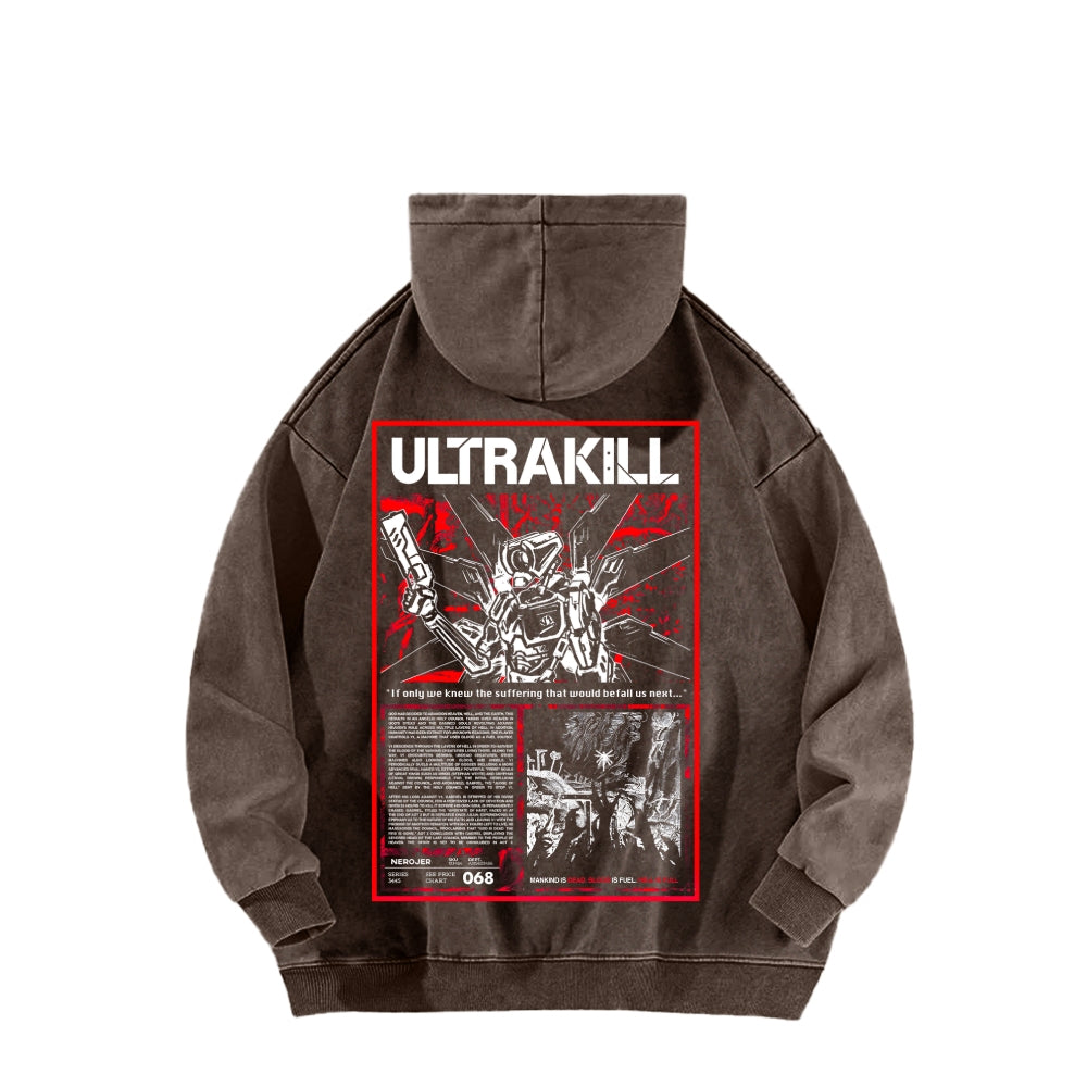 Ultrakill Unisex Washed Hoodie 2601009542