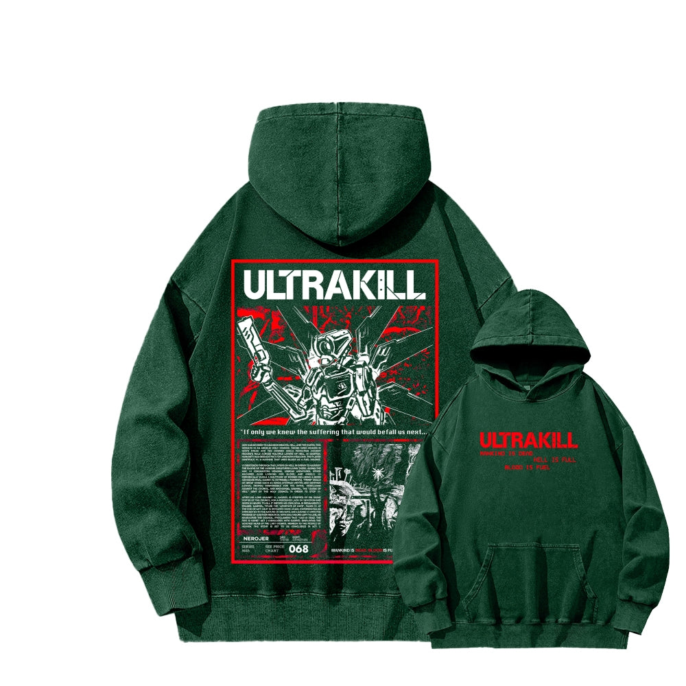 Ultrakill Unisex Washed Hoodie 2601009542
