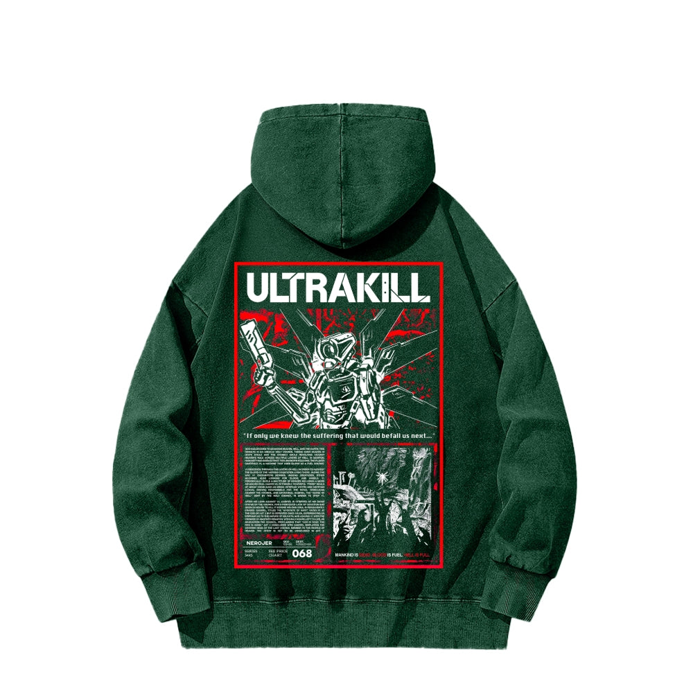 Ultrakill Unisex Washed Hoodie 2601009542