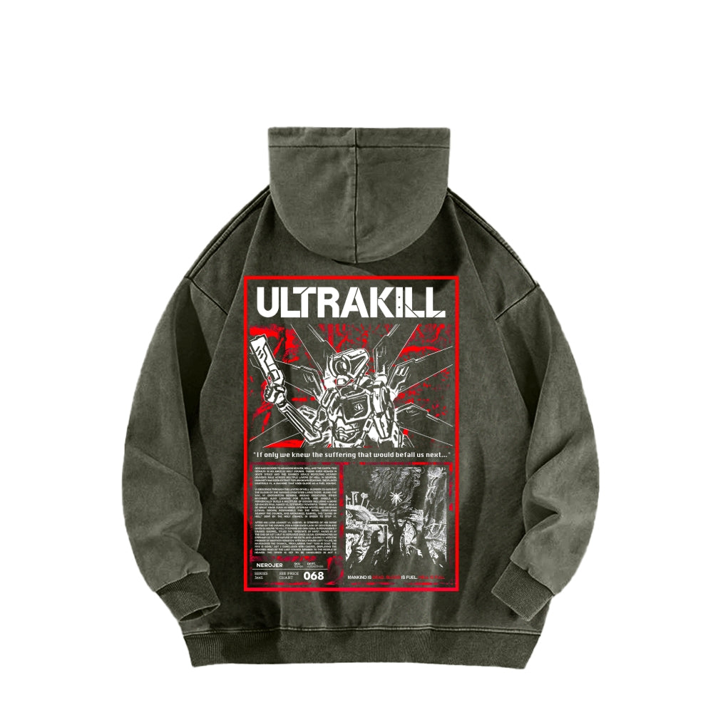 Ultrakill Unisex Washed Hoodie 2601009542