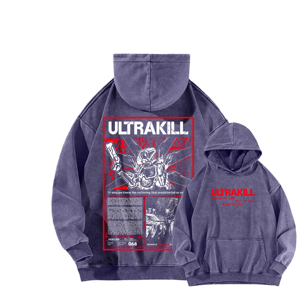 Ultrakill Unisex Washed Hoodie 2601009542