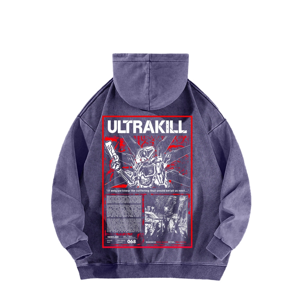 Ultrakill Unisex Washed Hoodie 2601009542