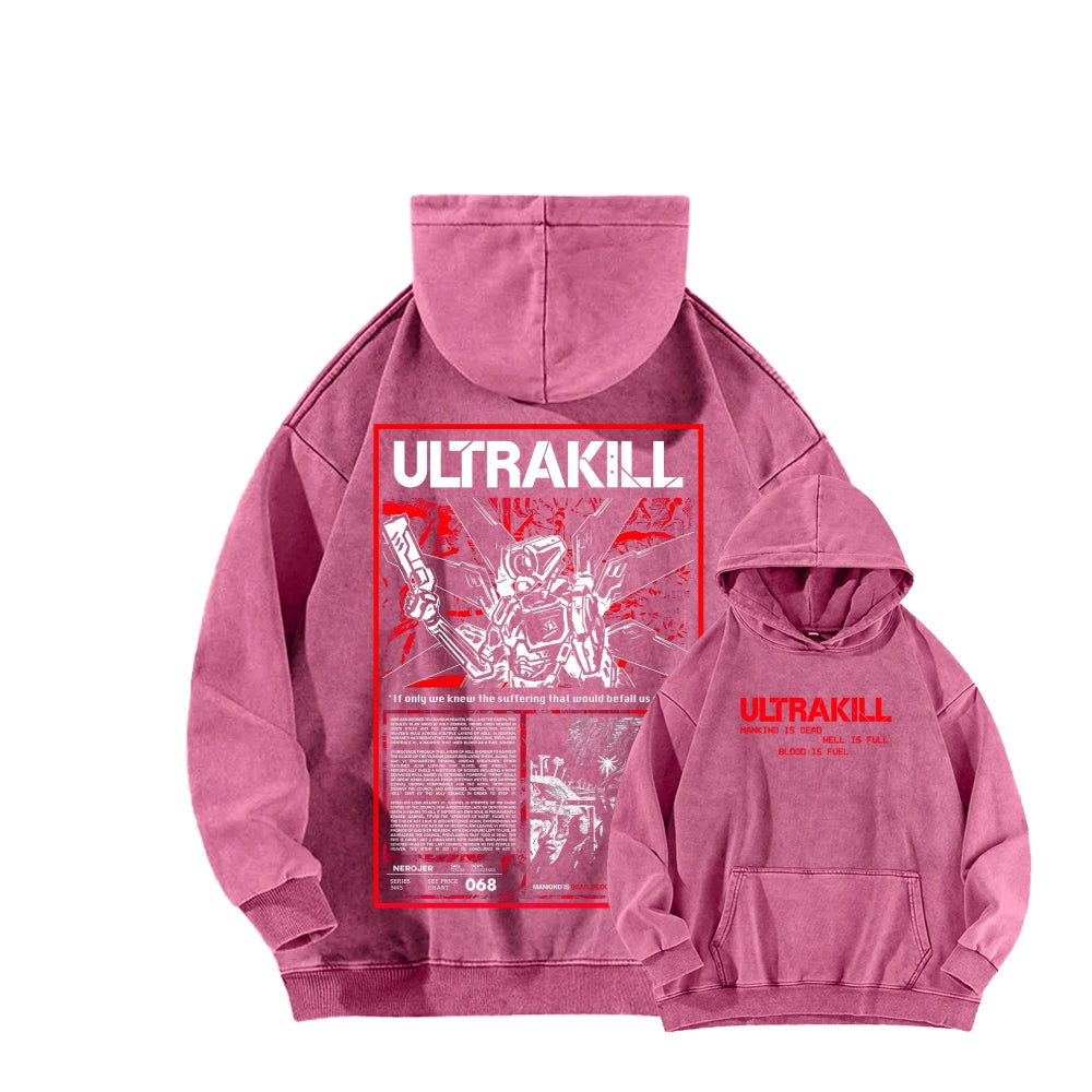Ultrakill Unisex Washed Hoodie 2601009542