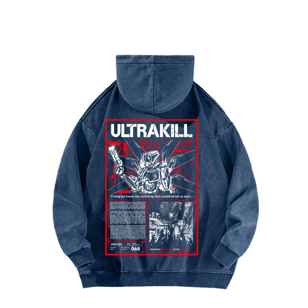 Ultrakill Unisex Washed Hoodie 2601009542